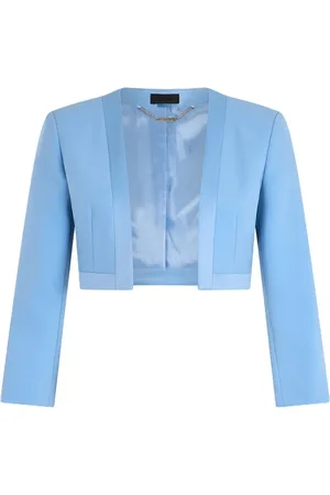 Liu Jo Femme, Vestes, Bleu, Taille: 42 FR Veste Courte en Satin