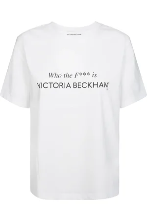 Victoria Beckham Femme, Tops, Blanc, Taille: 36 FR QUI LE F*** EST Slogan Tee