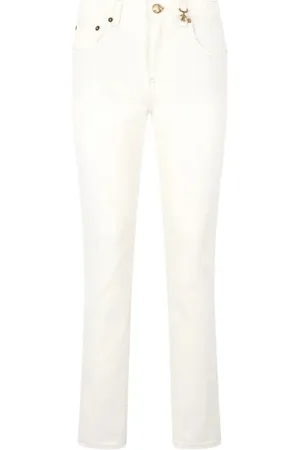 Roberto Cavalli Femme, Jeans, Blanc, Taille: 36 FR Pantalon Python Charme