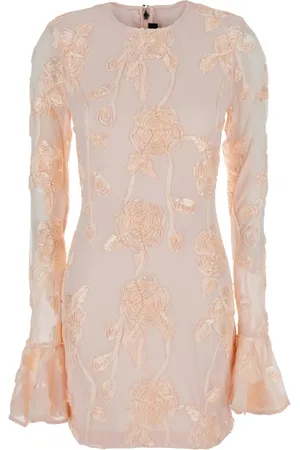 ROTATE Femme, Robes, Rose, Taille: 38 FR Robe Mini en Maille Rose à Fleurs