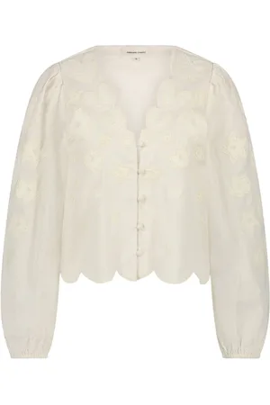 Fabienne Chapot Femme, Blouses et Chemises, Blanc, Taille: 38 FR Chemisier Rani Manches Longues