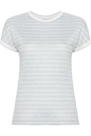 ELEVENTY Femme, Tops, Bleu, Taille: 44 FR T-shirt bleu en lin et coton à manches courtes