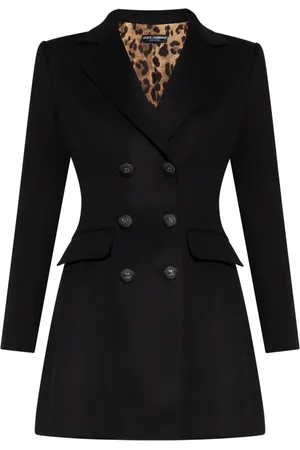 Dolce & Gabbana Femme, Vestes, Noir, Taille: 36 FR Manteau en laine