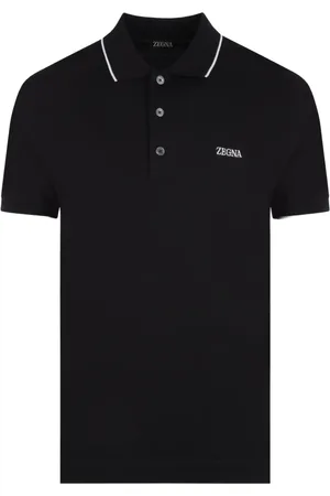 Ermenegildo Zegna Homme, Tops, Noir, Taille: S Polo Noir avec Broderie Logo