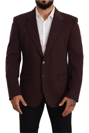 Dolce & Gabbana Homme, Vestes, Violet, Taille: L Blazer Indigo en Coton Slim Fit