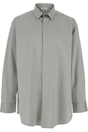 FEAR OF GOD Homme, Chemises, Gris, Taille: L Chemise Grise Classique avec Logo