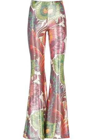 Etro Femme, Pantalons, Multicolore, Taille: 38 FR Pantalon à taille élastique imprimé floral