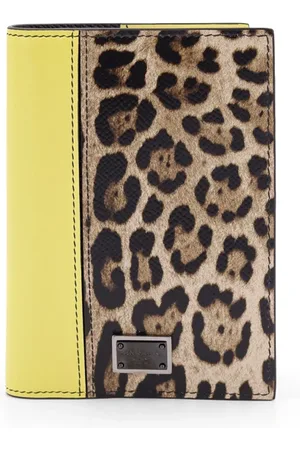 Dolce & Gabbana Homme, Accessoires, Multicolore, Taille: ONE Size Porte-cartes en cuir imprimé animalier