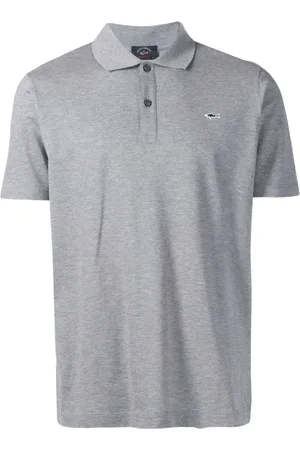 Paul & Shark Homme, Tops, Gris, Taille: S Pull Gris en Coton à Manches Courtes