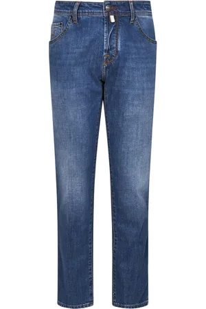 Jacob Cohen Homme, Jeans, Bleu, Taille: W40 Jean Slim Bleu avec Coutures Contrastées
