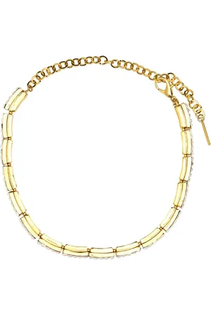 Alessandra Rich Femme, Accessoires, Jaune, Taille: ONE Size Collier Choker en Métal avec Ornements
