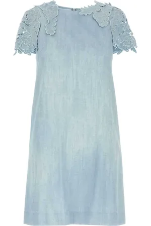 ERMANNO SCERVINO Femme, Robes, Bleu, Taille: 34 FR Robe Mini en Viscose Bleu Clair