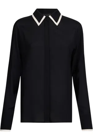 Liu Jo Femme, Blouses et Chemises, Noir, Taille: 40 FR Chemise noire en crêpe de chine