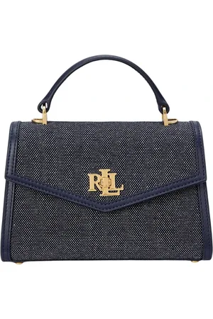 Ralph Lauren Femme, Sacs, Bleu, Taille: ONE Size Petit sac Farrah en toile et cuir