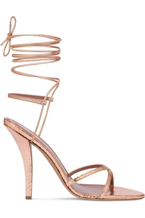 PARIS TEXAS Femme, Chaussures, Rose, Taille: 40 EU Sandales à Talon en Cuir Doré Linda