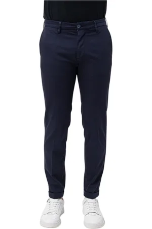RE-HASH Homme, Pantalons, Bleu, Taille: W34 Chinos Mucha avec revers