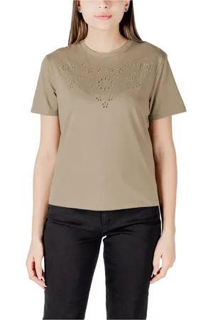 JACQUELINE DE YONG Femme, Tops, Vert, Taille: 36 FR T-shirt en Coton Vert pour Femmes
