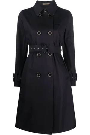 HERNO Femme, Manteaux, Bleu, Taille: 36 FR Trench Monogramme