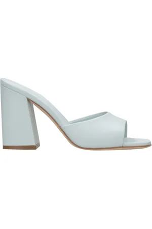 3Juin Femme, Chaussures, Bleu, Taille: 38 EU Sandale en Cuir Bleu Clair à Bout Ouvert