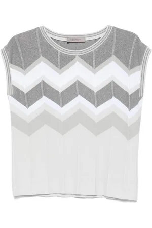 D.EXTERIOR Homme, Pulls, Gris, Taille: M Gilet Métallique en Tricot Chevron