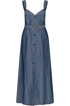 Liu Jo Femme, Robes, Bleu, Taille: 38 FR Robe en lin avec ceinture