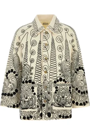 BODE Homme, Manteaux, Multicolore, Taille: S Manteau en laine brodée