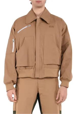 GCDS Homme, Vestes, , Taille: M Bomber en coton avec fermeture éclair