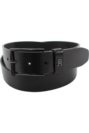 Tommy Hilfiger Homme, Accessoires, Noir, Taille: 105 CM Ceinture Homme en Cuir Noir