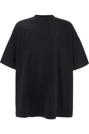 FEAR OF GOD Homme, Tops, Noir, Taille: L T-shirt col rond noir avec logo
