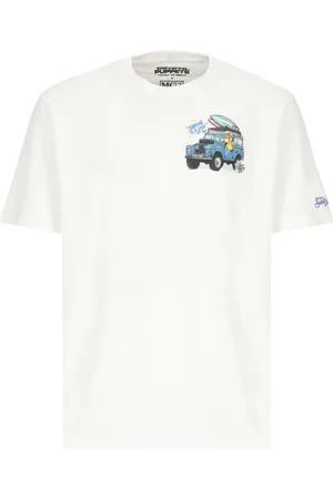 MC2 SAINT BARTH Homme, Tops, Blanc, Taille: L T-shirt en coton Surfing Life
