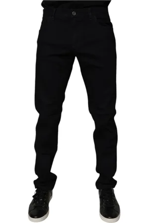 Dolce & Gabbana Homme, Jeans, Noir, Taille: 4XL Jean slim en denim noir en coton