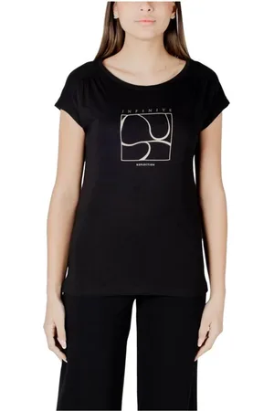 Street one Femme, Tops, Noir, Taille: 38 FR T-shirt en Coton Modal avec Détails aux Épaules