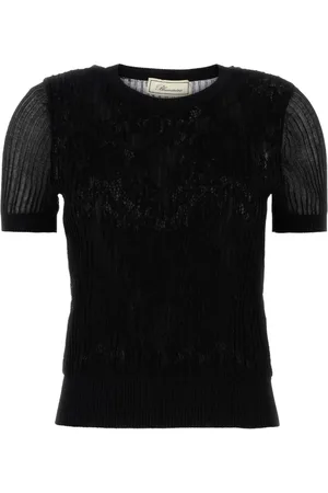 BLUMARINE Femme, Tops, Noir, Taille: 42 FR Pull en Mélange de Coton Noir