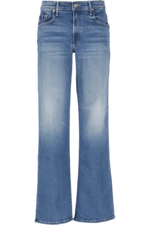 Mother Femme, Jeans, Bleu, Taille: W29 Jean Bleu en Coton avec Passants pour Ceinture