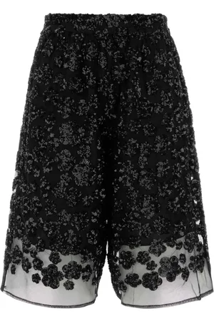 Cecilie Bahnsen Femme, Shorts, Noir, Taille: 36 FR Shorts Bermuda Angelica en tulle orné