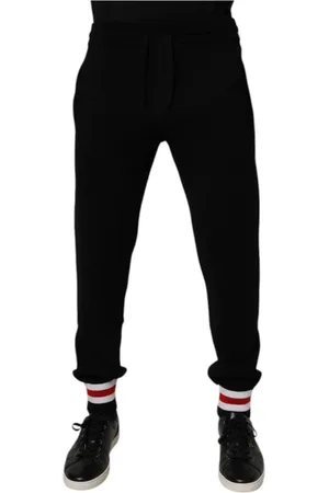 Dolce & Gabbana Homme, Pantalons, Noir, Taille: XL Pantalon Jogger en laine noire