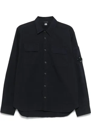 C.P. Company Homme, Chemises, Bleu, Taille: 2XL Chemise Bleue en Coton à Manches Longues