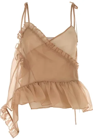Cecilie Bahnsen Femme, Tops, Rose, Taille: 36 FR Haut en Organza Rose Antique Alessandra