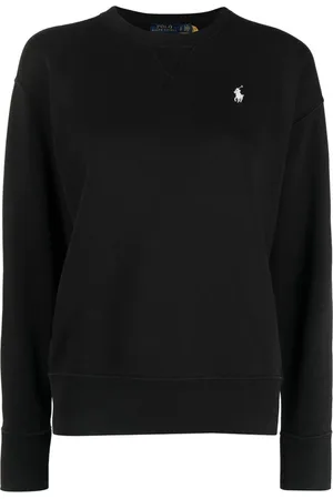 Ralph Lauren Femme, Sweatshirts et sweats à capuche, Noir, Taille: 36 FR Pull à Manches Longues Noir Décontracté