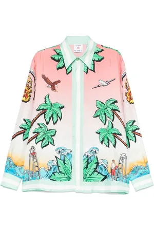 Casablanca Homme, Chemises, Multicolore, Taille: S Chemise à Boutons Imprimée