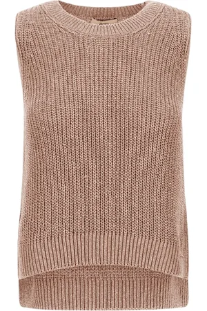 HERNO Femme, Pulls, Rose, Taille: 40 FR Gilet Brillant Tricoté