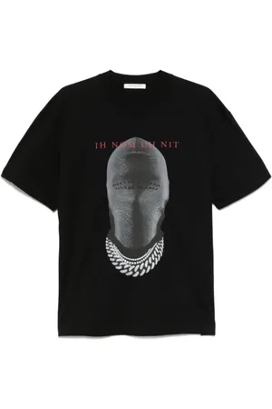 Ih Nom Uh Nit Homme, Tops, Noir, Taille: M T-shirt Noir en Coton avec Imprimé
