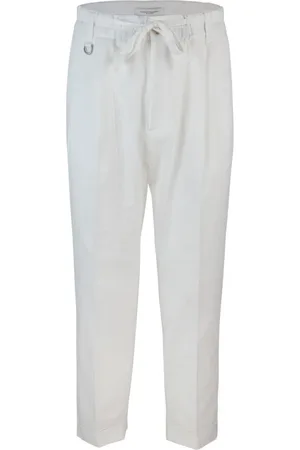 Paolo Pecora Homme, Pantalons, Blanc, Taille: L Pantalon Blanc en Coton Coupe Regular