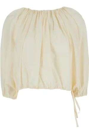 Serafini Femme, Blouses et Chemises, Blanc, Taille: 36 FR Haut Blanc avec Taille Élastique