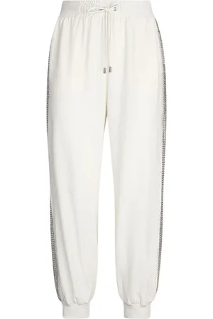 Liu Jo Femme, Pantalons, Blanc, Taille: 36 FR Pantalon de jogging à paillettes