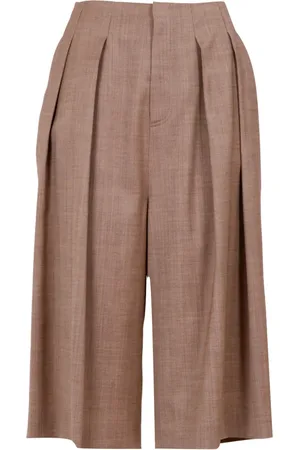 Serafini Femme, Shorts, Brun, Taille: 38 FR Shorts marron sur mesure avec jambe large
