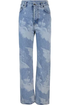 Fiorucci Femme, Jeans, Bleu, Taille: W26 Jean bleu à taille haute et boutons