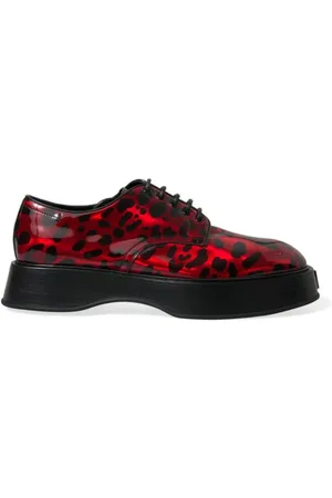 Dolce & Gabbana Homme, Chaussures, Multicolore, Taille: 44 EU Chaussures formelles en cuir de veau rouge