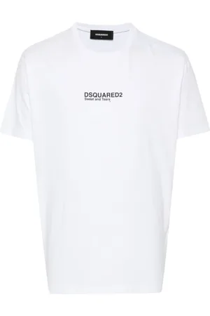 Dsquared2 Homme, Tops, Blanc, Taille: M T-shirt blanc avec impression, manches courtes