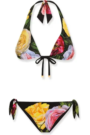 Dolce & Gabbana Femme, Maillots de bain, Multicolore, Taille: 38 FR Vêtements Mer Noirs Ensemble Bikini
